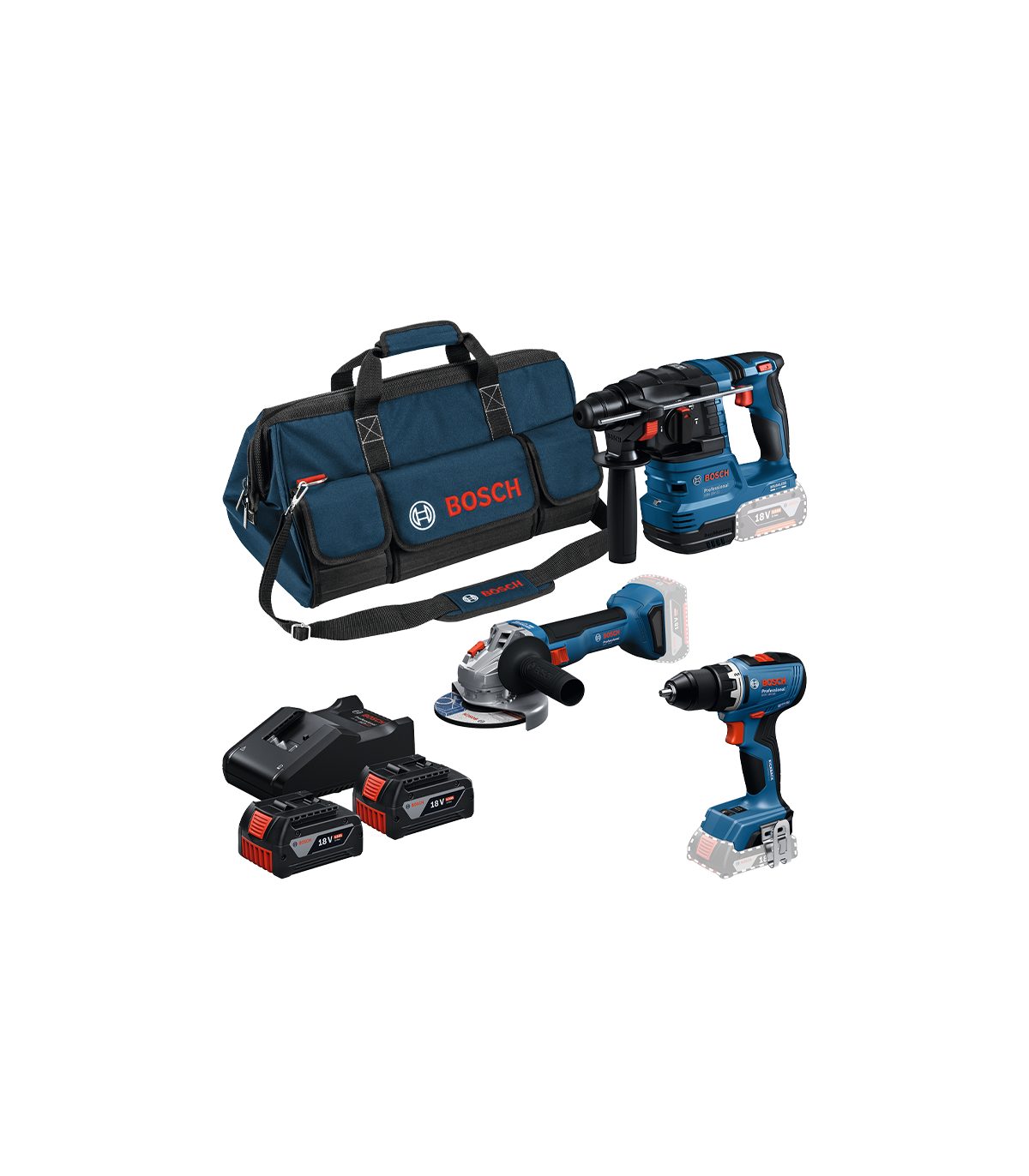 Pack 3 outils 18V (GSR 18V-65 + GBH 18V-22 + GWS18V-8) BOSCH