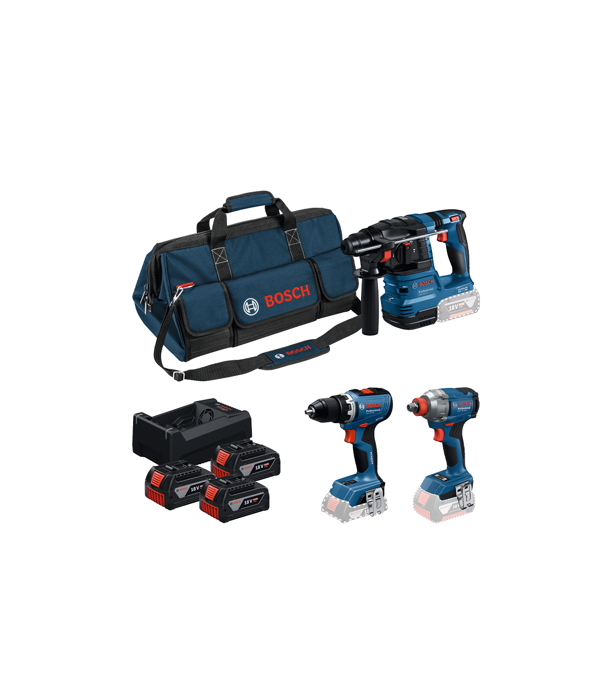 Pack 3 outils 18V (GSR18V-65 + GDX18V-285 + GBH 18V-22) BOSCH