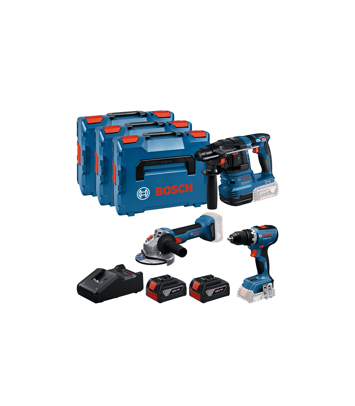 Pack 3 outils 18V (GSR 18V-65 + GBH 18V-22 + GWS18V-8) BOSCH