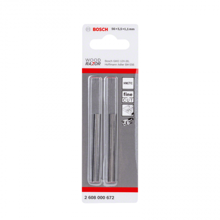 Lot de 2 Fer réversible au carbure pour rabot 56 mm BOSCH