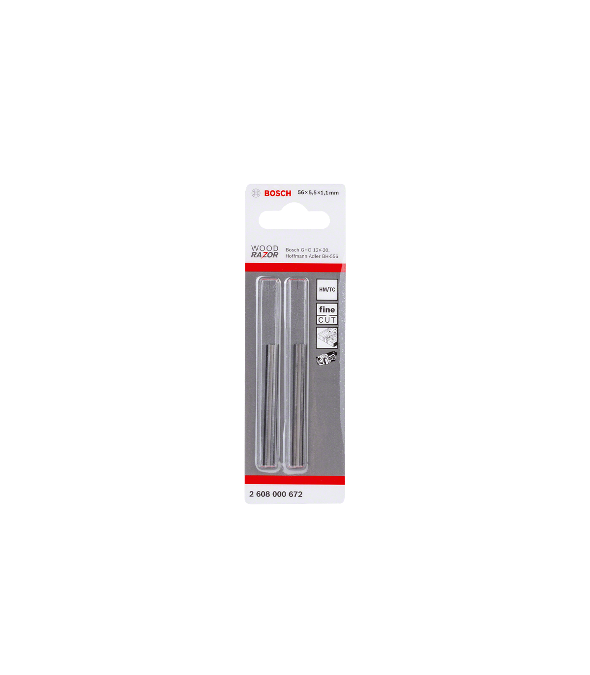 Lot de 2 Fer réversible au carbure pour rabot 56 mm BOSCH