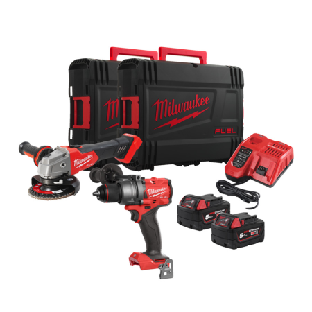 Pack 2 outils 18V perceuse-visseuse à percussion M18 FPD3 + meuleuse M18 FSAG125X MILWAUKEE