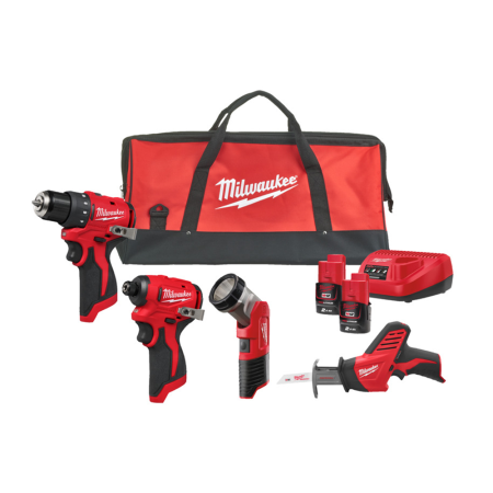 Pack 4 outils 12V M12 BLPP4A-202B (BLDDRC + BLIDRC + CHZ + TLED) MILWAUKEE
