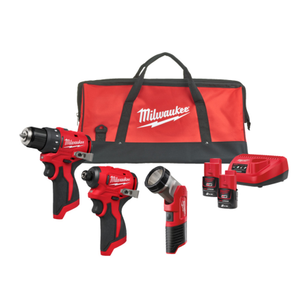 Pack 3 outils 12V M12 BLPP3A-202B (BLDDRC + BLIDRC + TLED) MILWAUKEE