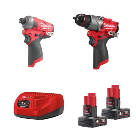 Pack 2 outils 12V M12 FPP2E2-402X (FPD2 + FQID) MILWAUKEE