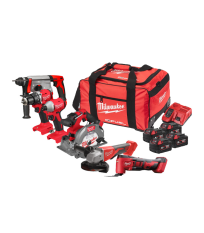 Pack 6 outils 18V M18 FPP6HK-504B (BLPDRC + BLIDRC + BLH + BLSAG125XPD + FCS552 + BMT) MILWAUKEE