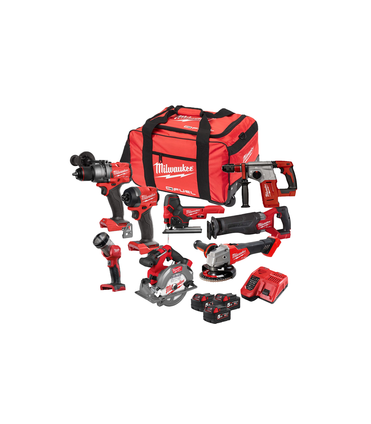 Pack 8 outils 18V M18 COMPLET (FPD3 + FID3 + TLED + FSAG125X + BLHX + FSZ + FBJS + FCS552) MILWAUKEE
