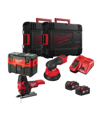 Pack 3 outils 18V M18 BOIS (FROS125-0X + FBJS-0X + VC2-0) MILWAUKEE