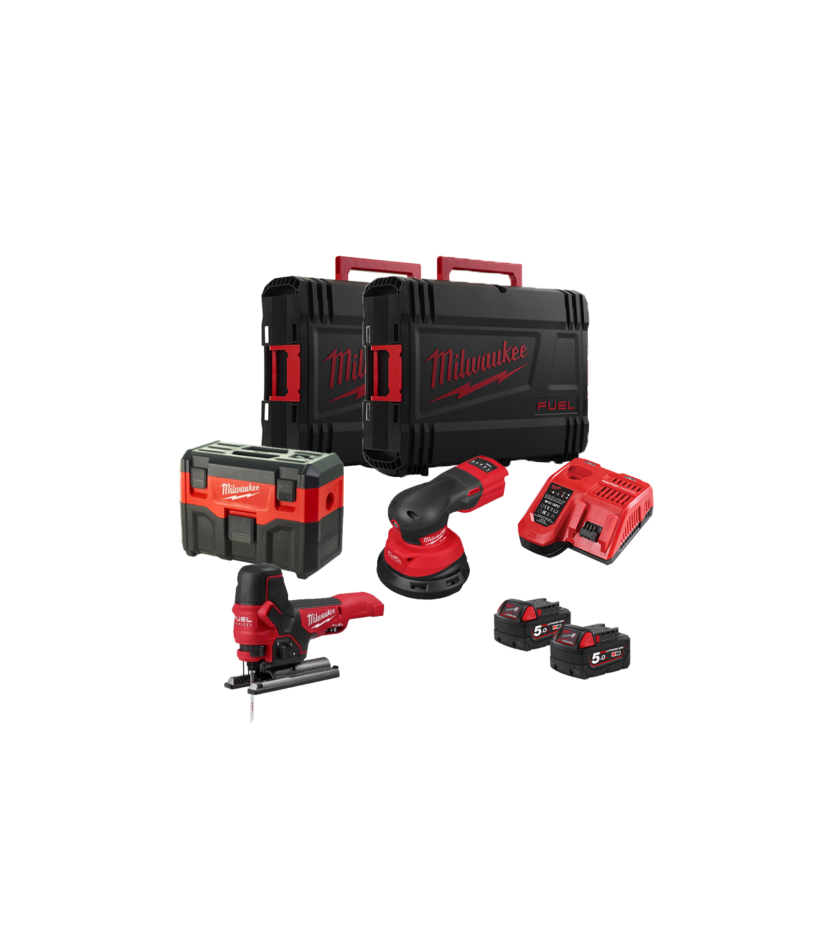 Pack 3 outils 18V M18 BOIS (FROS125-0X + FBJS-0X + VC2-0) MILWAUKEE