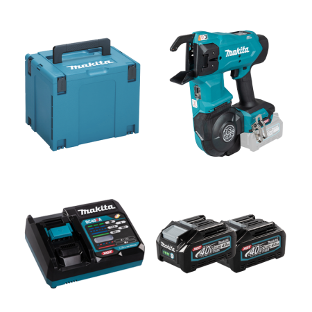 Ligatureuse 40V TR001GZ + 2 batteries 40V 4 Ah + chargeur rapide DC40RA MAKITA