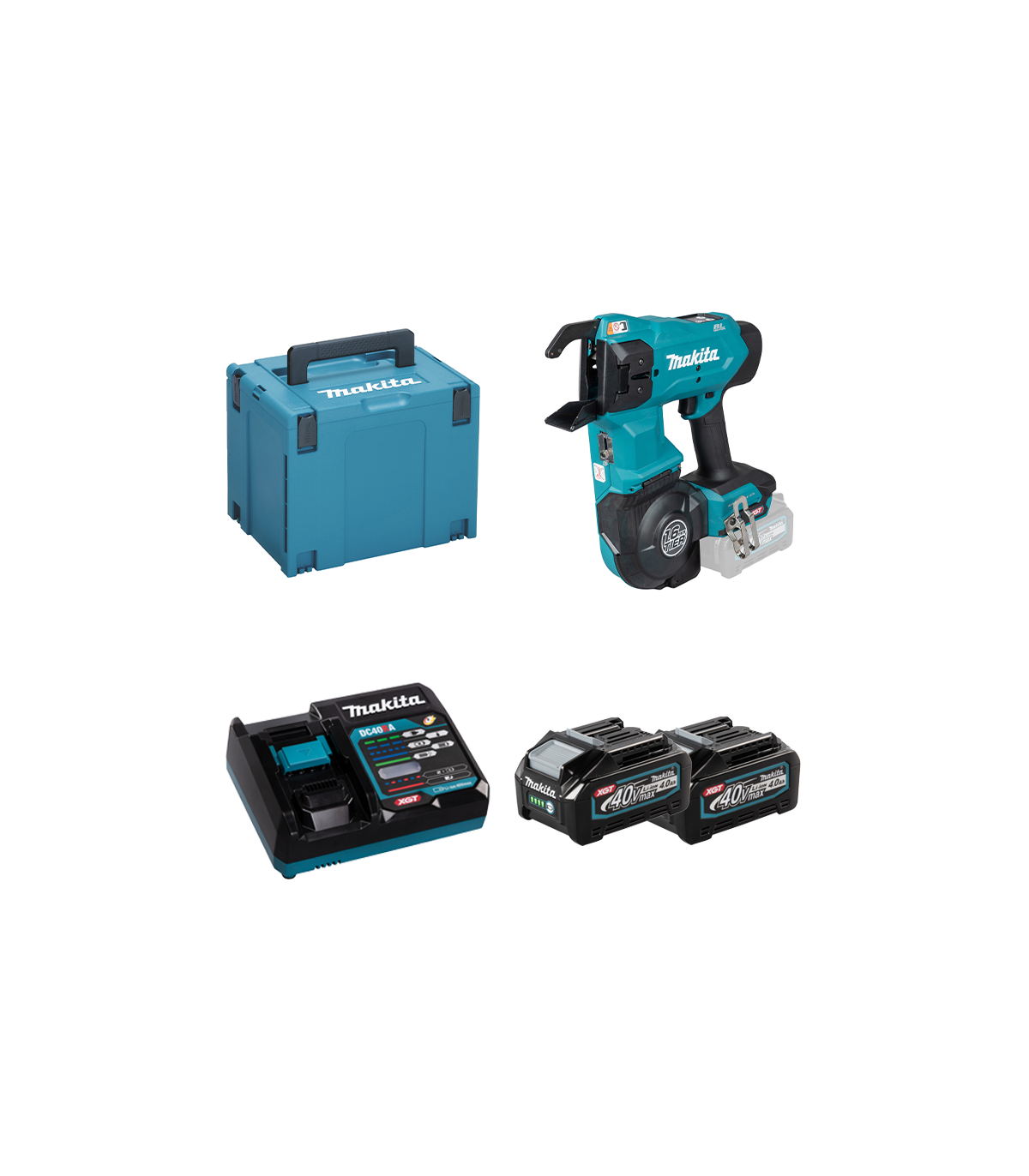 Ligatureuse 40V TR001GZ + 2 batteries 40V 4 Ah + chargeur rapide DC40RA MAKITA