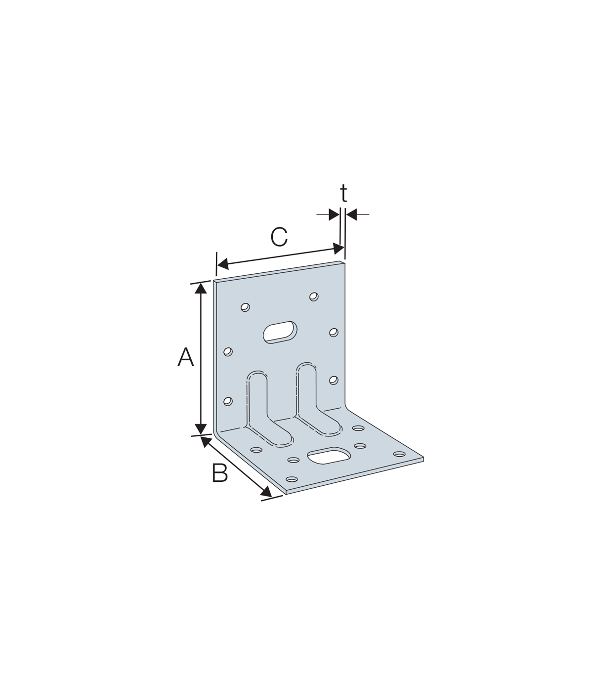 Equerre renforcée E14 80/50/75/2 mm bois SIMPSON