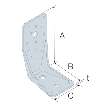 Equerre renforcée pour ossature bois AKRX3 285/85/65/3 mm SIMPSON