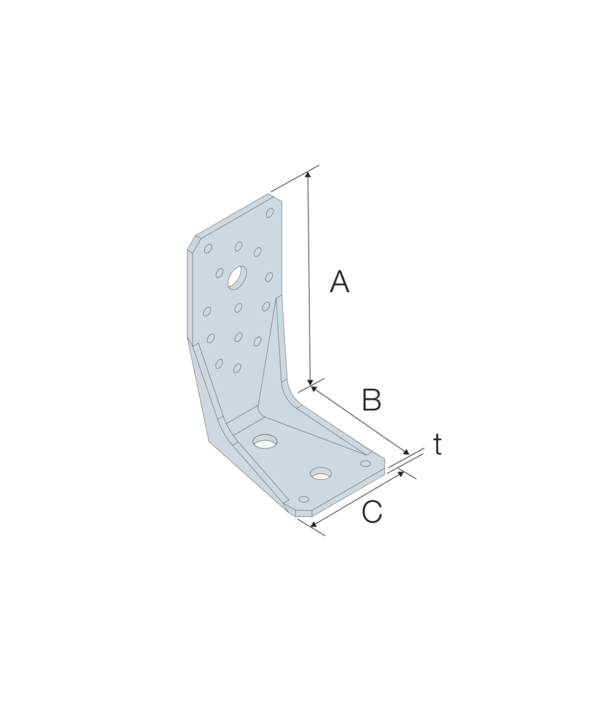 Equerre renforcée pour ossature bois AKRX3 285/85/65/3 mm SIMPSON