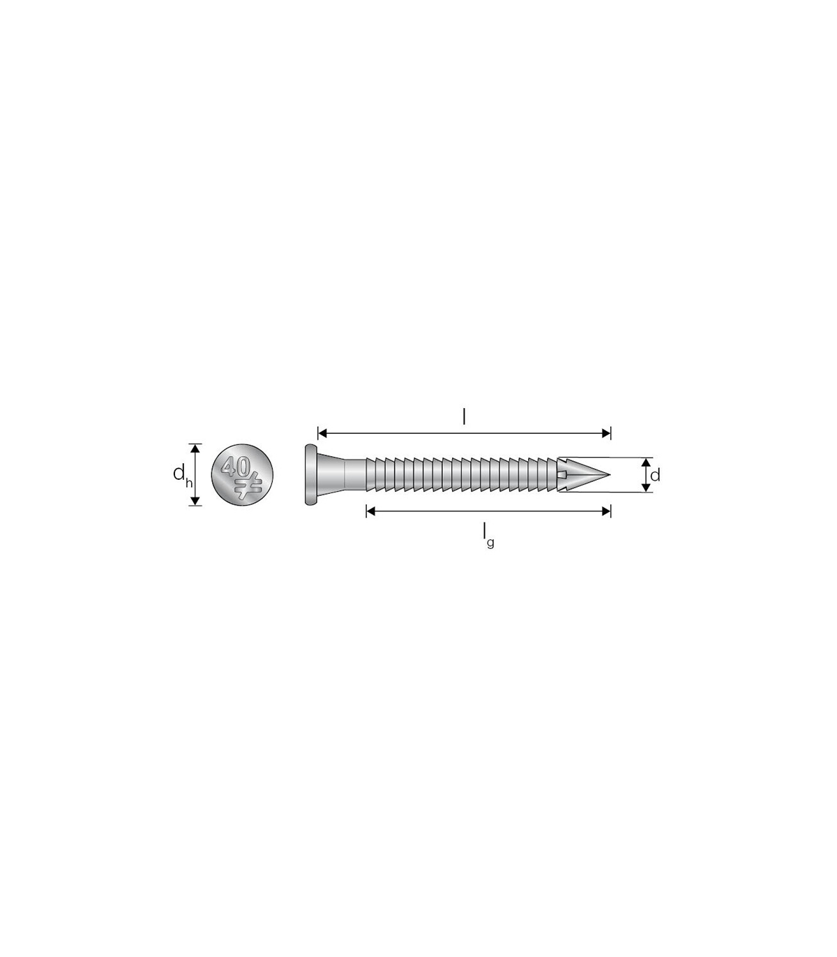 Boite de 250 pointes crantées Ø 4x50 mm CNA SIMPSON