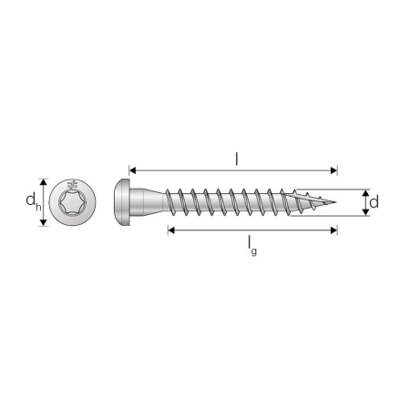 Boite de 250 vis tête torx Ø 5x50 mm CSA SIMPSON