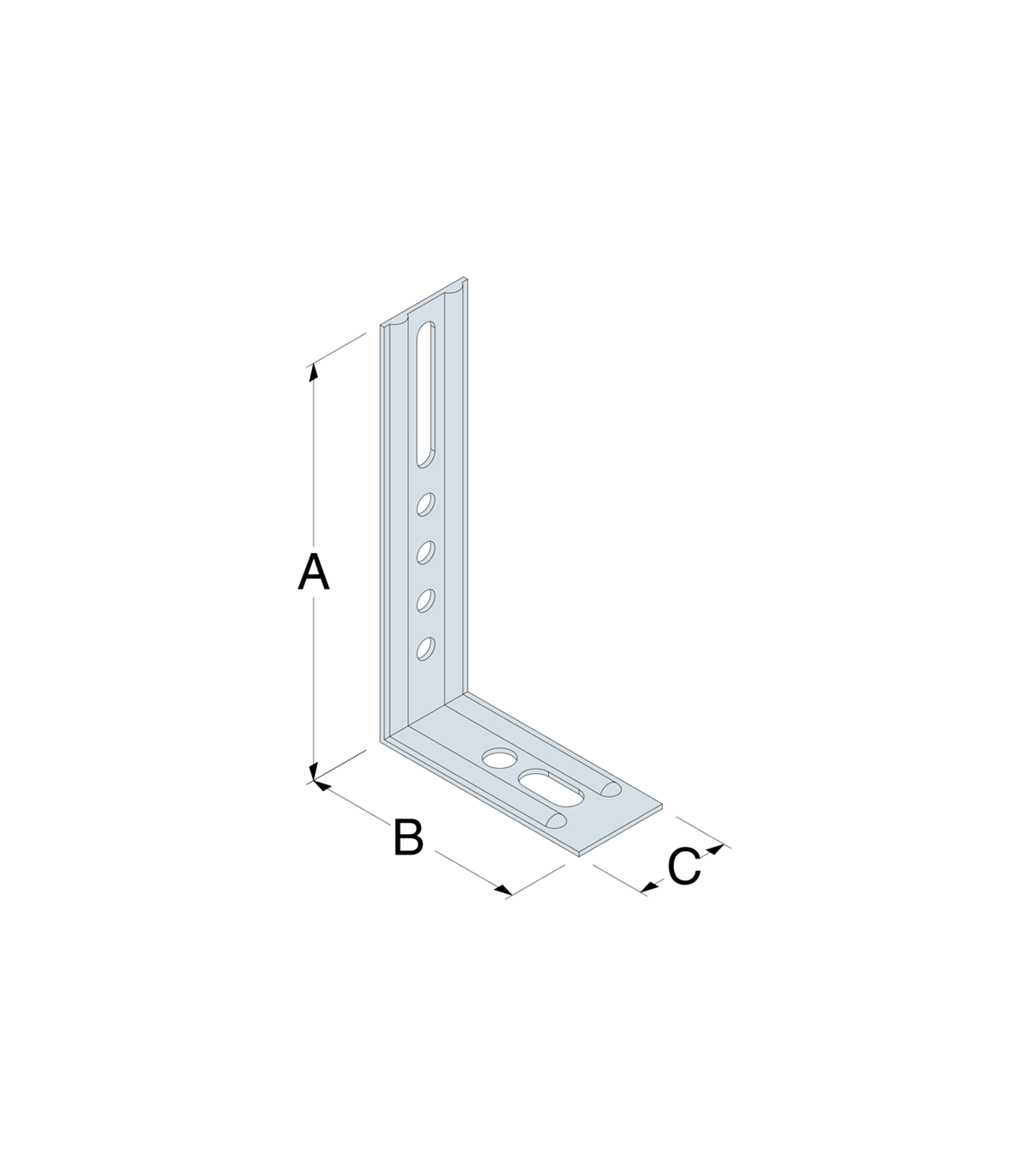 Equerre nervurée droite END 55x70x30x1,5 mm SIMPSON