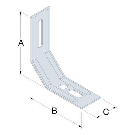 Equerre nervurée à pan coupé ENPC 115x80x30x1,5 mm SIMPSON