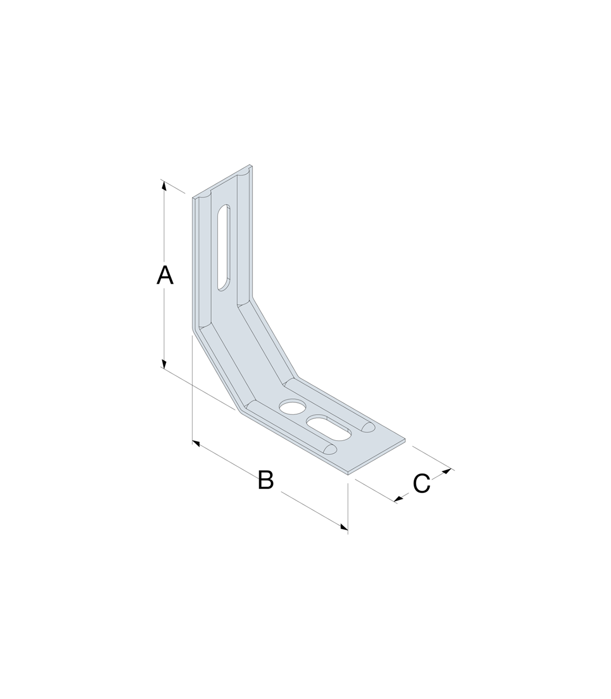 Equerre nervurée à pan coupé ENPC 115x80x30x1,5 mm SIMPSON