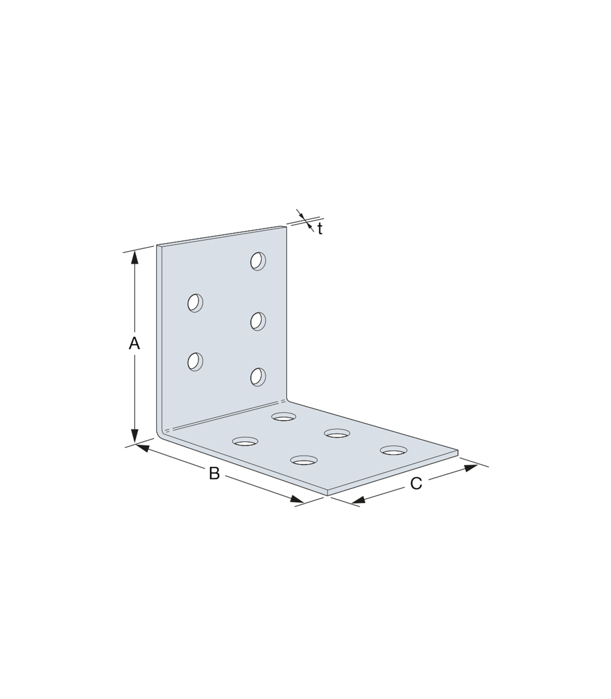Equerre simple ES 60x60x140x2,5 mm SIMPSON