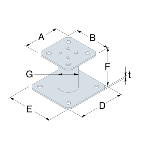 Pied de poteau fixe PPA 100 mm SIMPSON