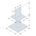 Pied de poteau réglable forte charge PIBA 110-160 mm SIMPSON