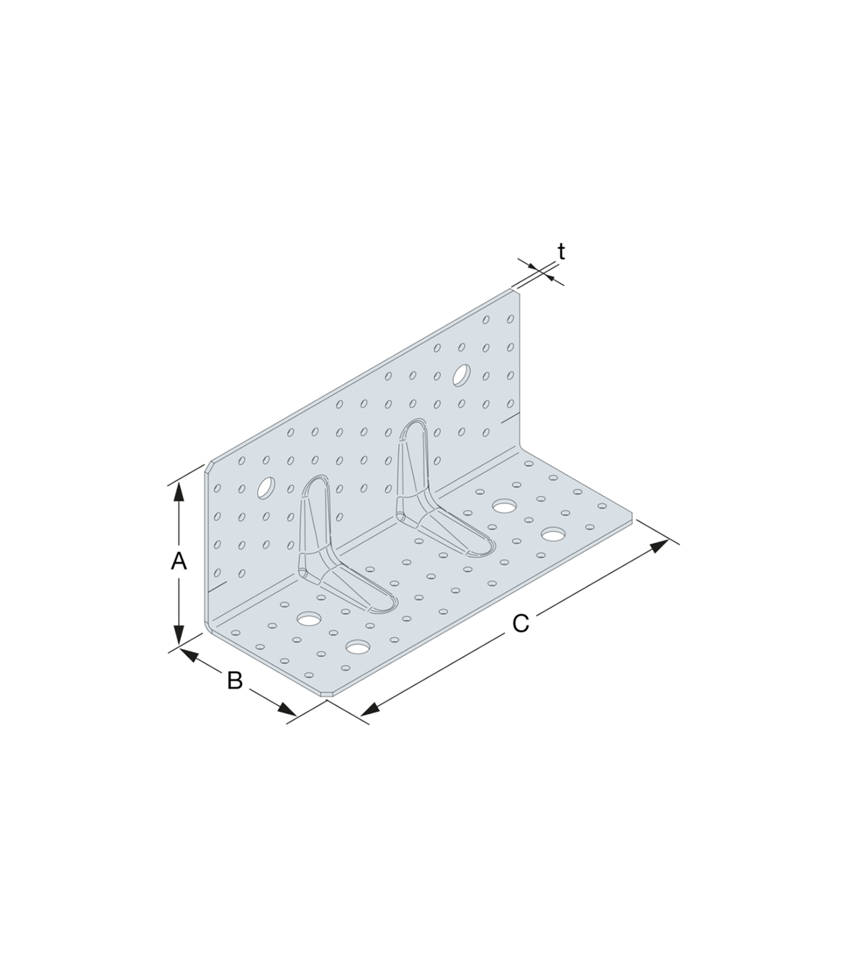 Equerre renforcée pour CLT ABR255 120x100x255x3 mm SIMPSON