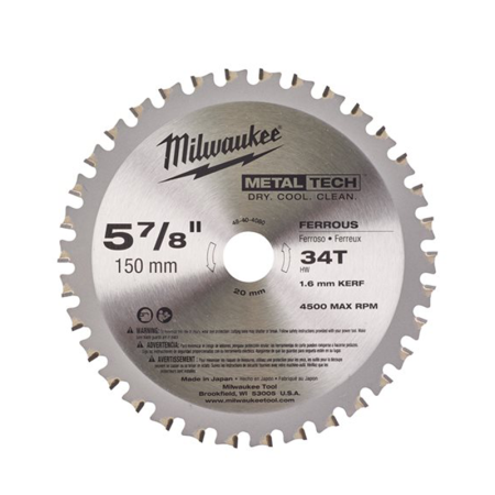 Lame de scie circulaire métal Ø150 mm 34 dents MILWAUKEE