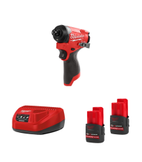 Visseuse à chocs 12V M12 FID2-0 + 2 batteries 12V 2.5 Ah + chargeur C12C  MILWAUKEE