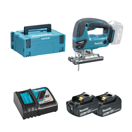 Scie sauteuse 18V DJV180RFJ + 2 batteries BL1830B 18V 3 Ah + chargeur rapide DC18RC MAKITA