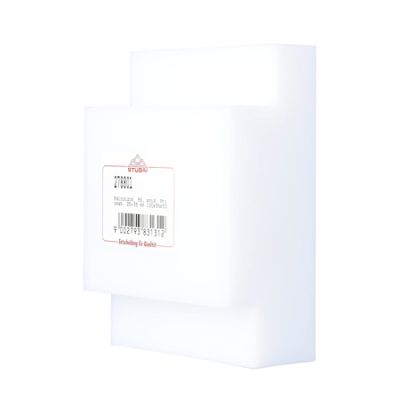 Pièce à sertir en plastique PE blanc 130×95 mm STUBAI
