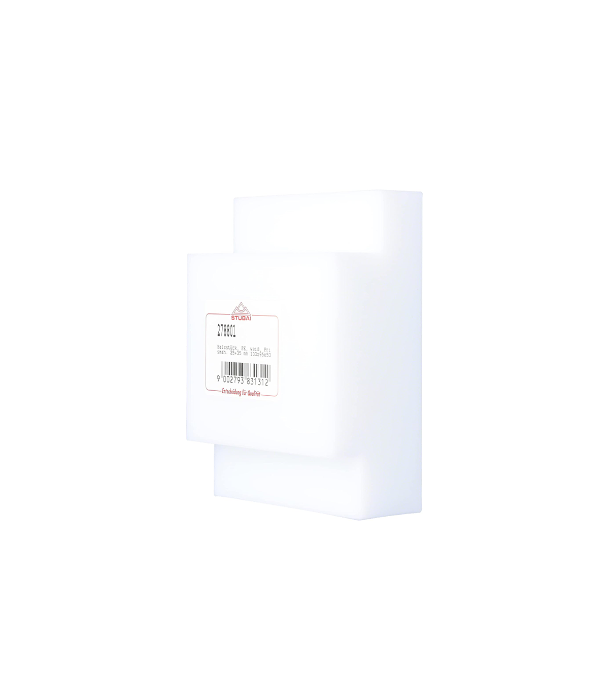 Pièce à sertir en plastique PE blanc 130×95 mm STUBAI