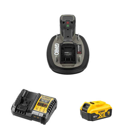 Ventouse électrique PRO BRUSHLESS 120kg + 1 adaptateur batterie dewalt+ 1 batterie dewalt18V 5 Ah + DCB1104-QW GRABO