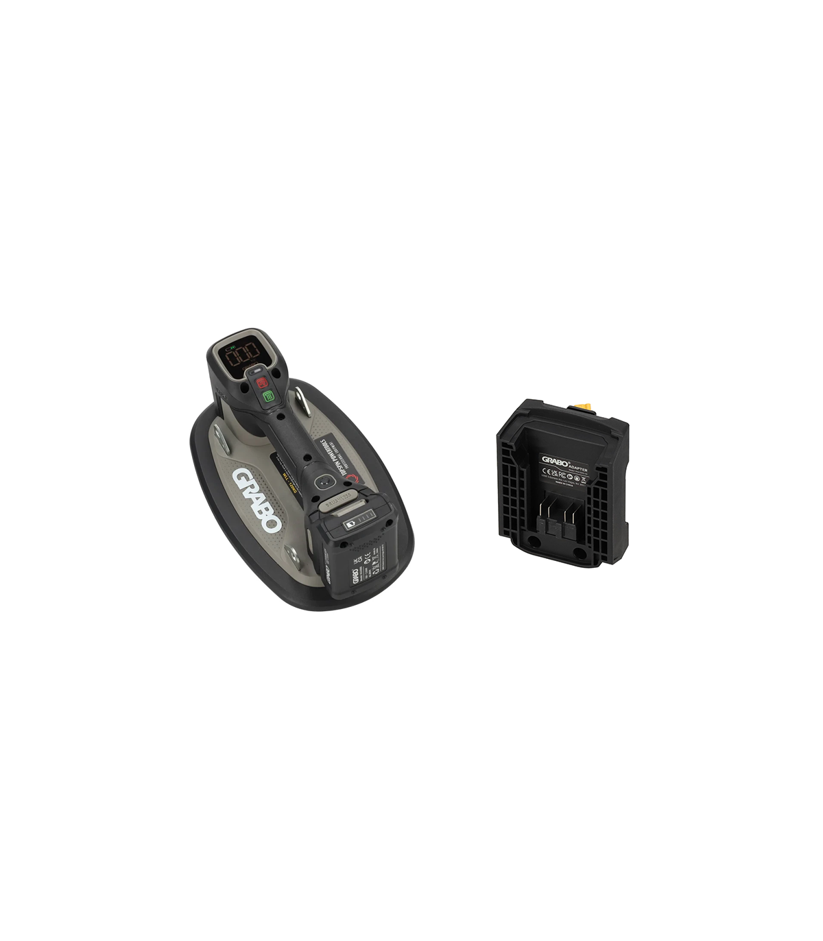 Ventouse électrique PRO BRUSHLESS 120kg + Adaptateur batterie Milwaukee GRABO