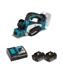 Rabot 18V DKP180Z + 2 batteries BL1850B 18V 5 Ah + 1 chargeur rapide DC18RC MAKITA