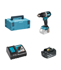 Perceuse-visseuse à percussion 18V DHP484ZJ + 1 batterie BL1830B 18V 3 Ah + 1 chargeur rapide DC18RC MAKITA