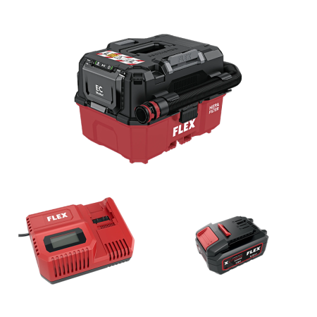 Aspirateur 18V VC 9 L MC 18 RC 9L + 1 batterie 5 Ah + 1 chargeur CA 12/18 230/CEE FLEX
