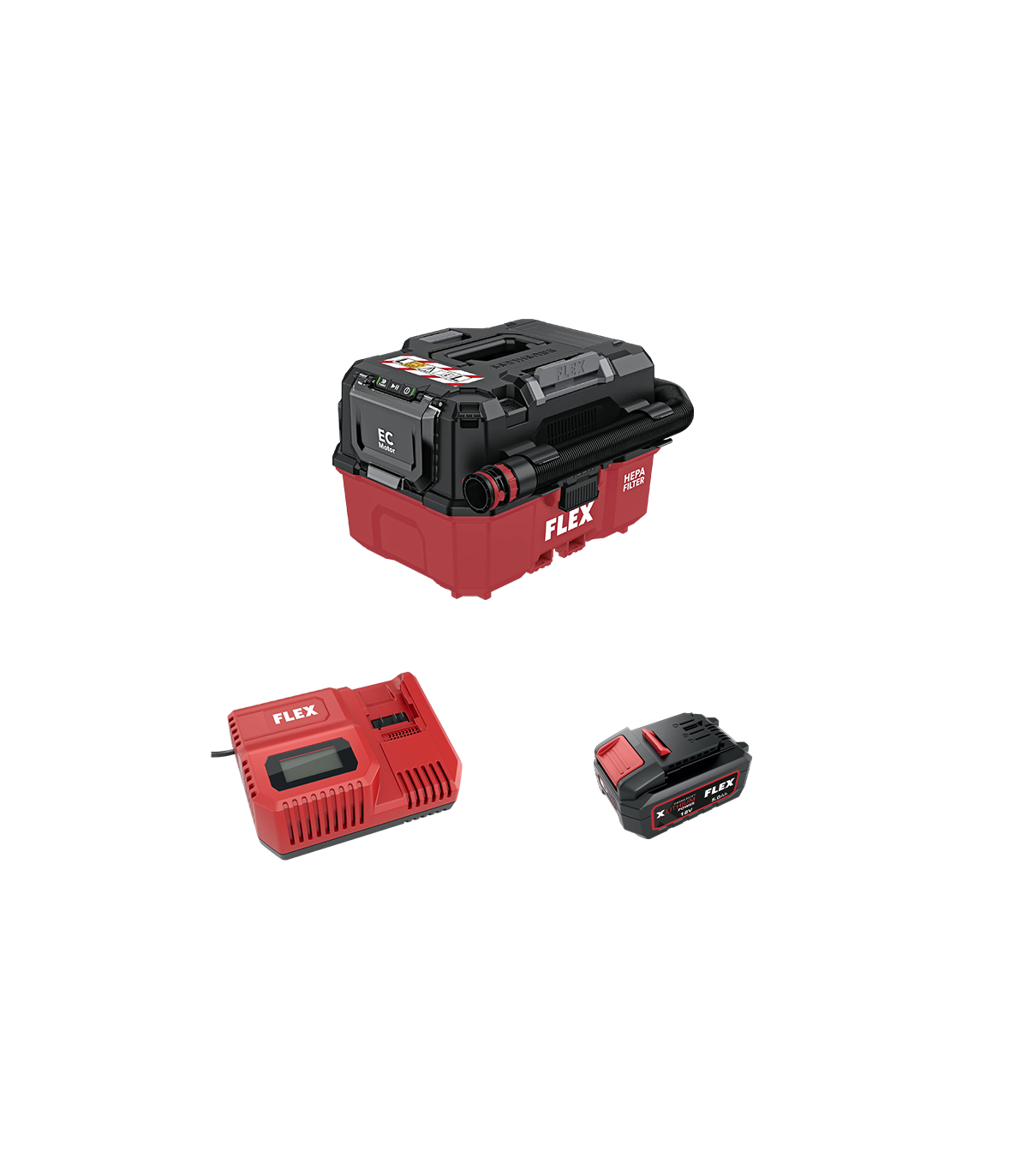 Aspirateur 18V VC 9 L MC 18 RC 9L + 1 batterie 5 Ah + 1 chargeur CA 12/18 230/CEE FLEX