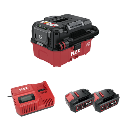 Aspirateur 18V VC 9 L MC 18 RC 9L + 2 batteries 5 Ah + 1 chargeur CA 12/18 230/CEE FLEX