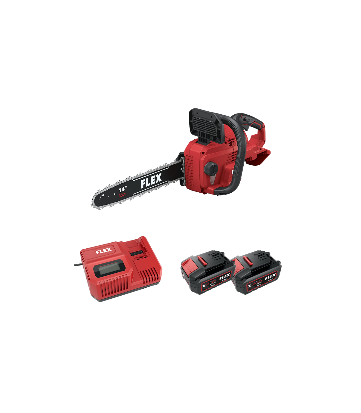 Tronçonneuse 2x 18V GCS 35 2x18-EC 35cm + 2 batteries 5 Ah + 1 chargeur CA 12/18 230/CEE FLEX