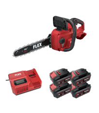 Tronçonneuse 2x 18V GCS 35 2x18-EC 35cm + 4 batteries 5 Ah + 1 chargeur CA 12/18 230/CEE FLEX