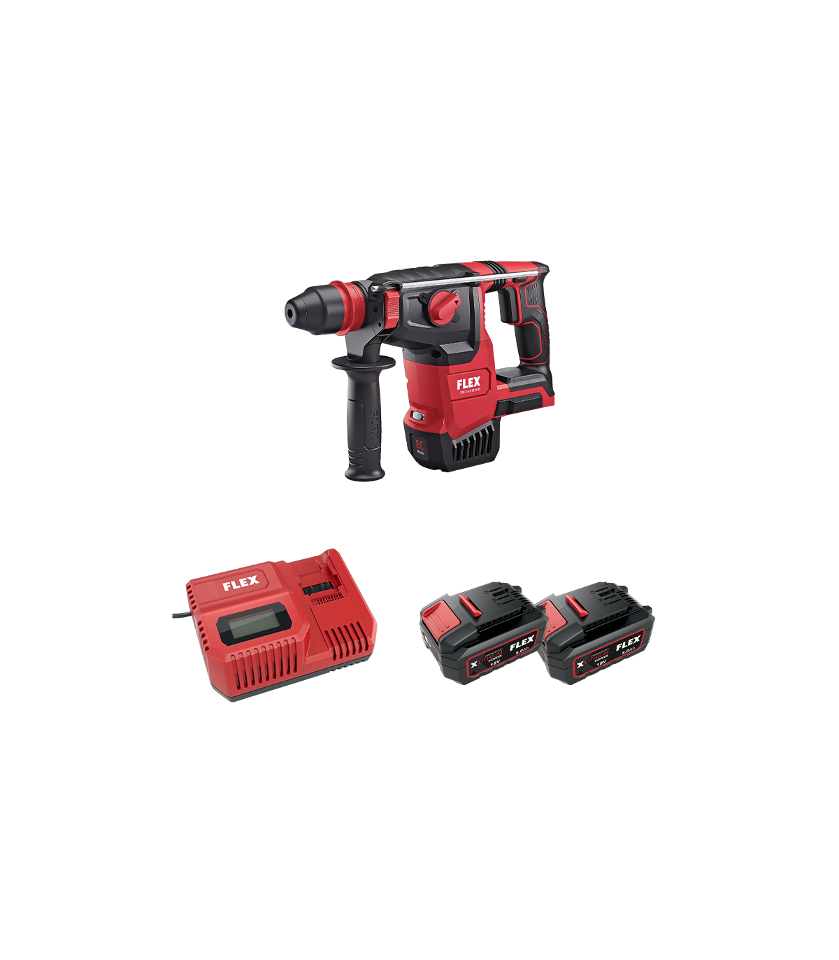 Perforateur 18V CHE 2-26 18.0-EC C SDS-plus + 2 batteries 5 Ah + 1 chargeur CA 12/18 230/CEE FLEX