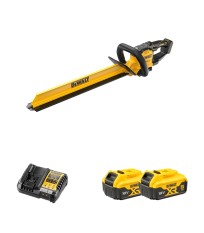Taille haie 18V 60 cm DCMHT567N-XJ + 2 batteries 18V 5 Ah + 1 chargeur DCB1104-QW DEWALT