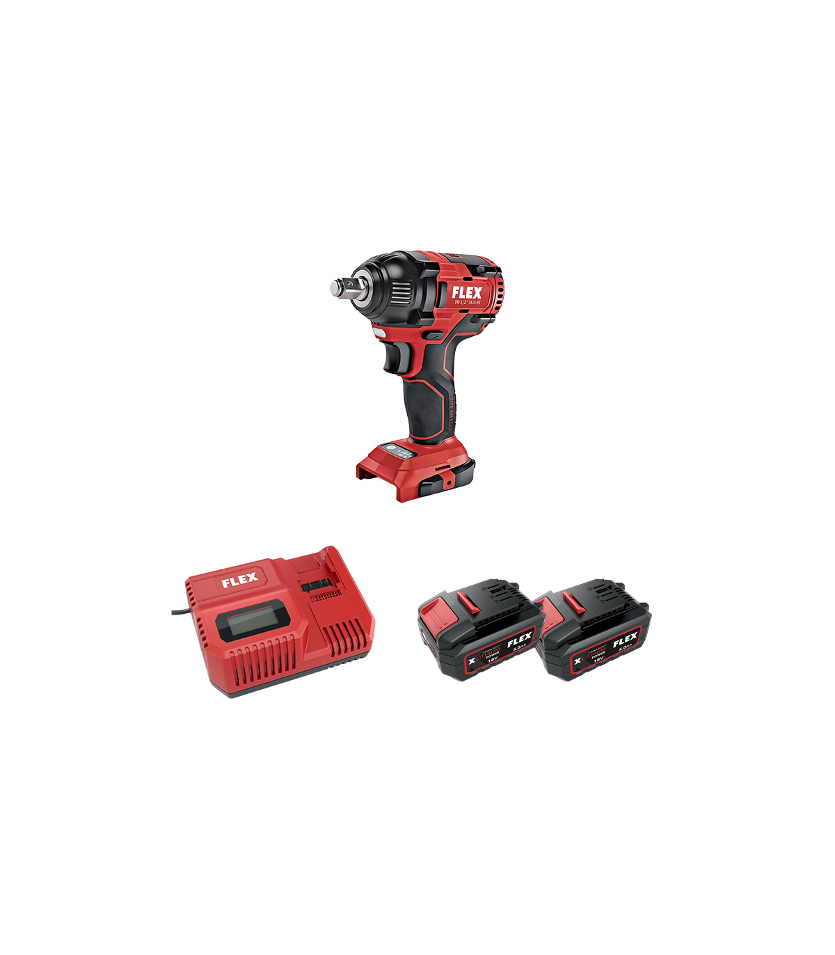 Boulonneuse à chocs 18V IW 1/2" 18.0-EC C + 2 batteries 5 Ah + 1 chargeur CA 12/18 230/CEE FLEX