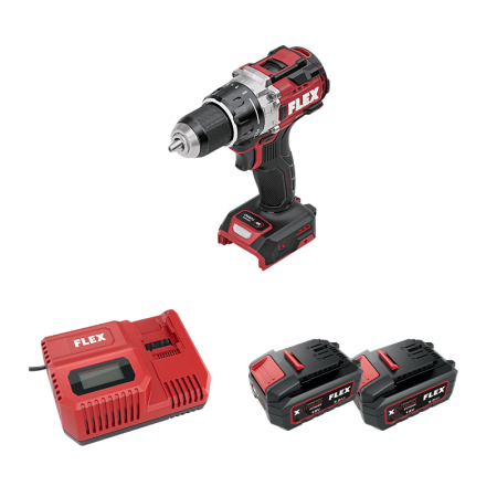 Perceuse visseuse 18V DD 2G 18-EC HD2 C + 2 batteries 5 Ah + 1 chargeur CA 12/18 230/CEE FLEX