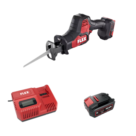 Scie sabre 18V RS 25 18.0-EC C + 1 batterie 5 Ah + 1 chargeur CA 12/18 230/CEE FLEX