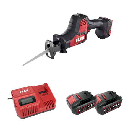 Scie sabre 18V RS 25 18.0-EC C + 2 batteries 5 Ah + 1 chargeur CA 12/18 230/CEE FLEX