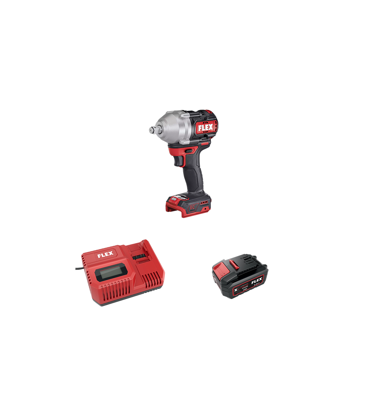 Boulonneuse à chocs 18V IW 1/2" 750 18.0-EC C + 1 batterie 5 Ah + 1 chargeur CA 12/18 230/CEE FLEX