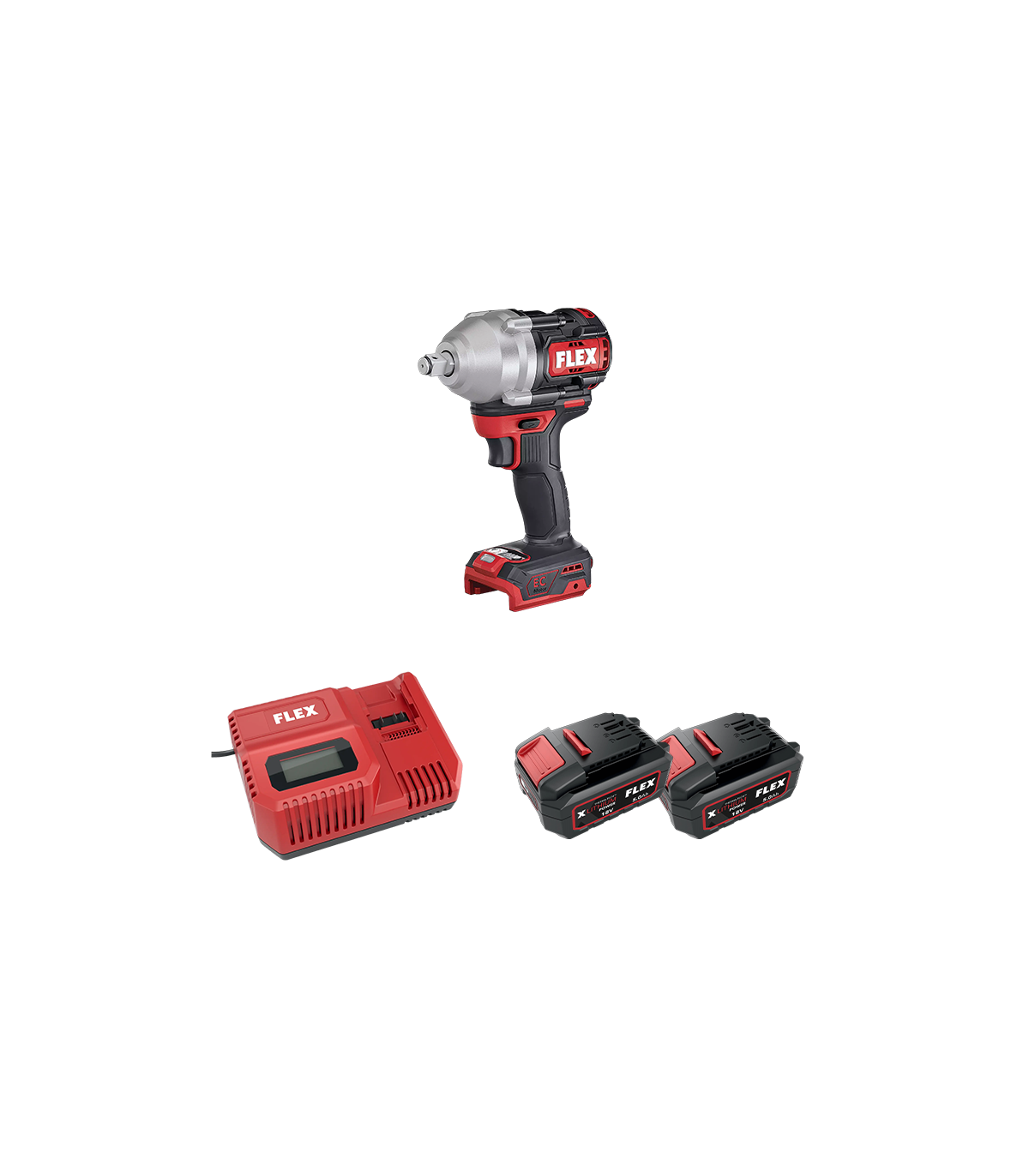Boulonneuse à chocs 18V IW 1/2" 750 18.0-EC C + 2 batteries 5 Ah + 1 chargeur CA 12/18 230/CEE FLEX