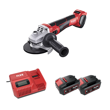 Meuleuse d’angle 125mm 18V LBE 125 18.0-EC C + 2 batteries 5 Ah + 1 chargeur CA 12/18 230/CEE FLEX